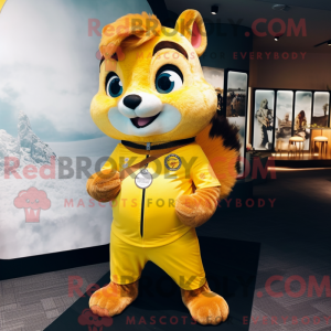 Mascotte d écureuil jaune...