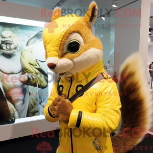 Gul ekorn maskot kostyme...