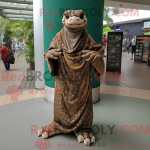 Brun Python maskot kostume...