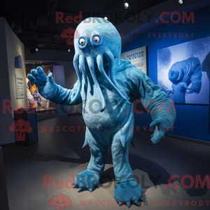 Blå Kraken-maskotdraktfigur...