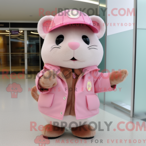Máscara de hamster rosa com...