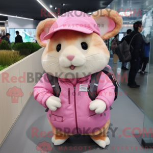Rosa hamster maskot drakt...