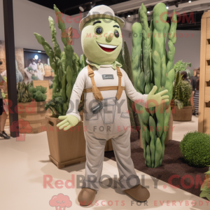 Grå asparges maskot kostyme...