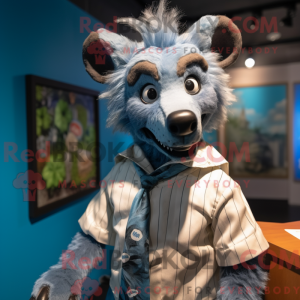 Blue Hyena mascot costume...