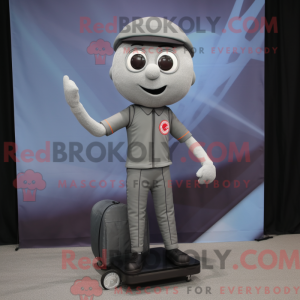 Grå Unicyclist maskot...