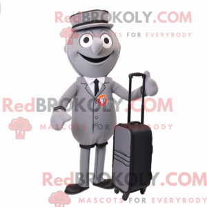 Grå Unicyclist maskot...