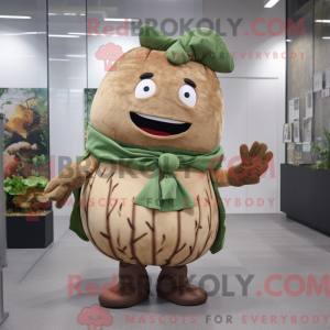 Postava maskota hnědého...
