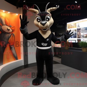 Sort Gazelle maskot kostume...