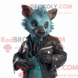 Teal Hyäne Maskottchen...