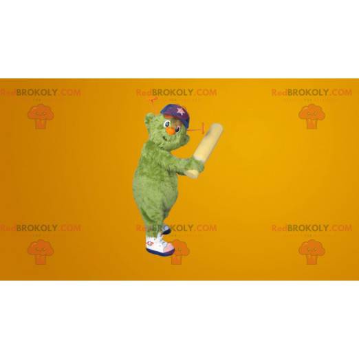 All hårig grön snögubbelmaskot - Redbrokoly.com