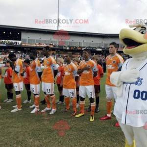 Witte en gele meeuw vogel zeemeeuw mascotte - Redbrokoly.com