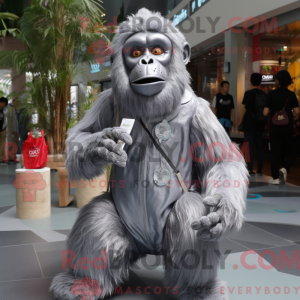 Maskotdraktfigur i silver...
