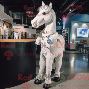 Hvit hest maskot kostyme...