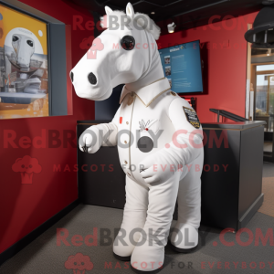 Hvit hest maskot kostyme...