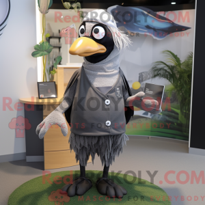 Grå krage maskot kostume...