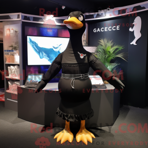 Black Goose mascot costume...