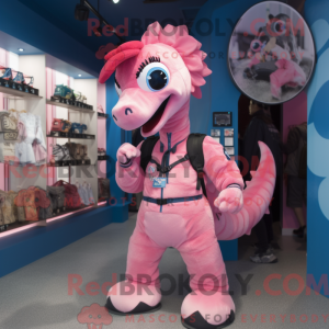 Pink Seahorse maskot...