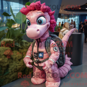 Pink Seahorse maskot...
