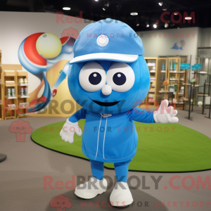 Blå golfbold maskot kostume...