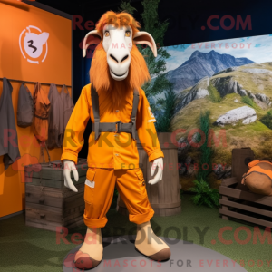 Orange Boer Goat maskot...