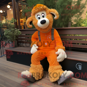 Orange Merino Sheep mascot...