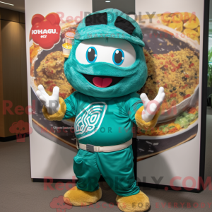 Teal Ramen-mascottekostuum...