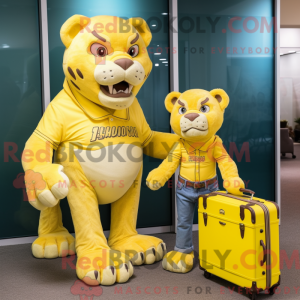 Citrongul Smilodon maskot...