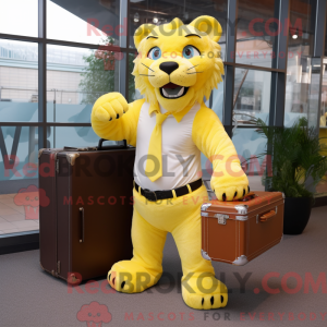 Citrongul Smilodon maskot...