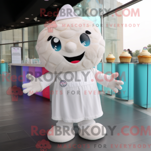 Hvid Cupcake maskot kostume...