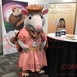 Peach Armadillo mascot...