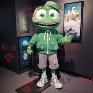 Green Cod mascot costume...