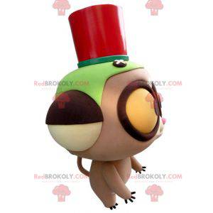 Lemur maskot med store gule øjne - Redbrokoly.com