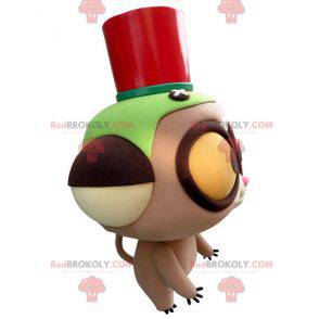 Lemur maskot med store gule øjne - Redbrokoly.com