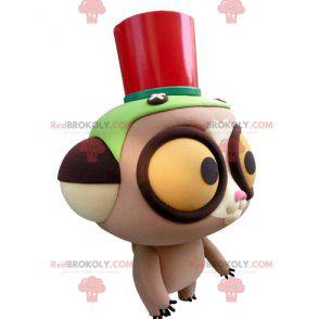 Lemur Maskottchen mit großen gelben Augen - Redbrokoly.com
