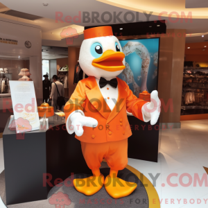 Orange Duck mascot costume...