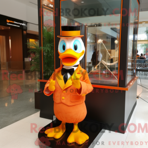 Orange Duck mascot costume...