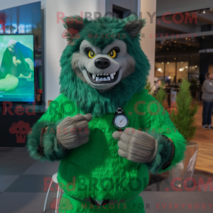 Grøn varulv maskot kostume...