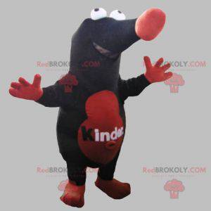Giant red and black mole mascot