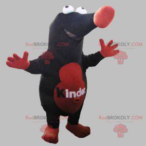 Mascotte de taupe rouge et noire géante - Redbrokoly.com