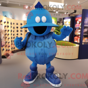 Blue Grenade mascot costume...