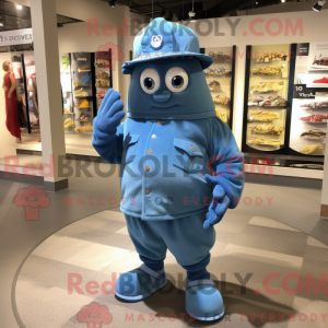 Blue Grenade mascot costume...