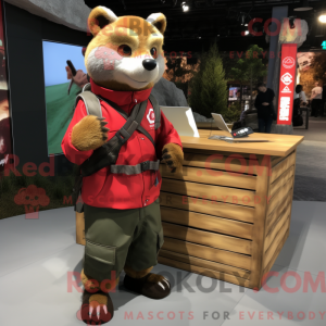 Red Marten mascot costume...
