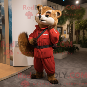 Rode Marter mascottekostuum...