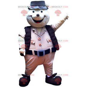 Mole mascot in explorer outfit - Redbrokoly.com