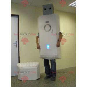 Gigantische witte USB-stick mascotte - Redbrokoly.com