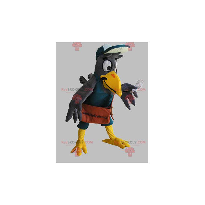 Mascotte d'oiseau de facteur avec une sacoche - Redbrokoly.com