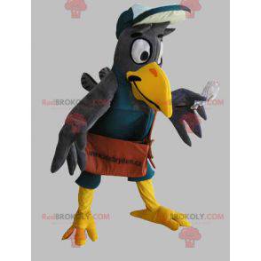 Mascotte d'oiseau de facteur avec une sacoche - Redbrokoly.com
