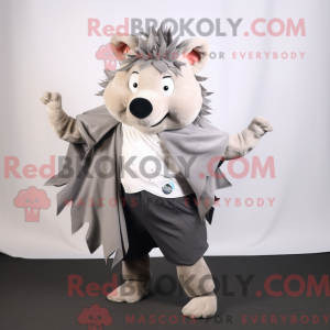 Sølv villsvin maskot drakt...