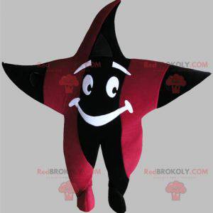 Mascote estrela gigante preta e vermelha - Redbrokoly.com