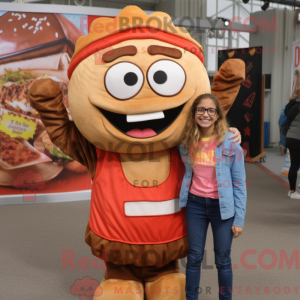 Hnědý hamburger maskot...